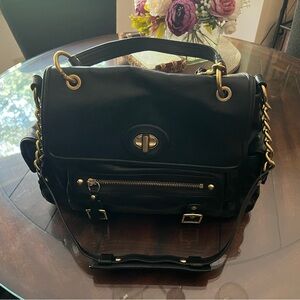 Coach Black Shoulder Bag with Gold Accents